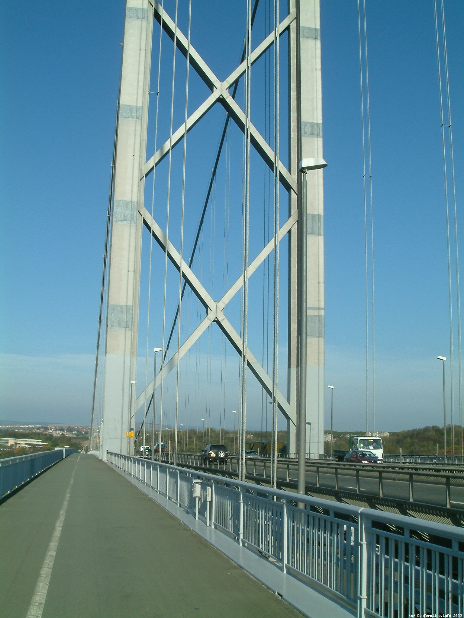 View across empty pedestrian section