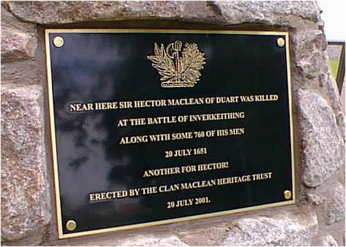 Maclean Cairn plaque